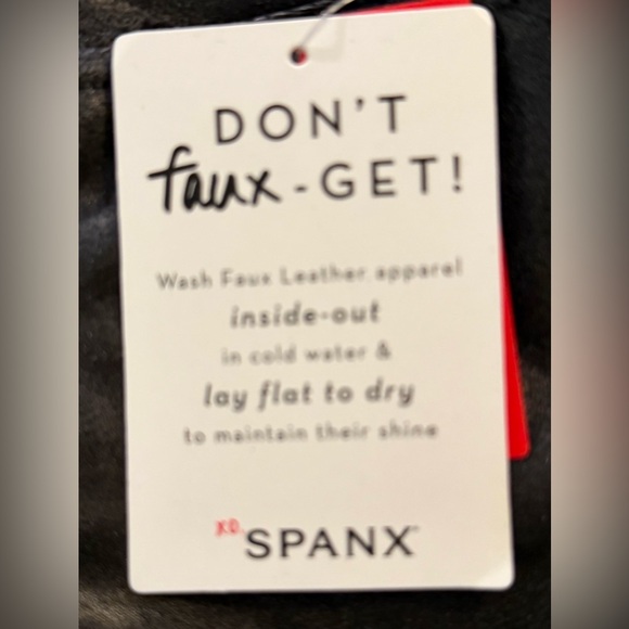 NWT Spanx Black Women's Faux Leather Leggings - Picture 9 of 9